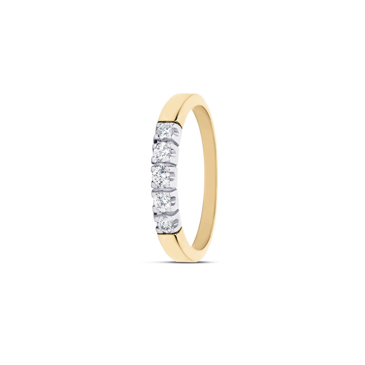 R&C Ring Carole Memoire Bicolor Briljant 3x0.05crt Wesselton/P1