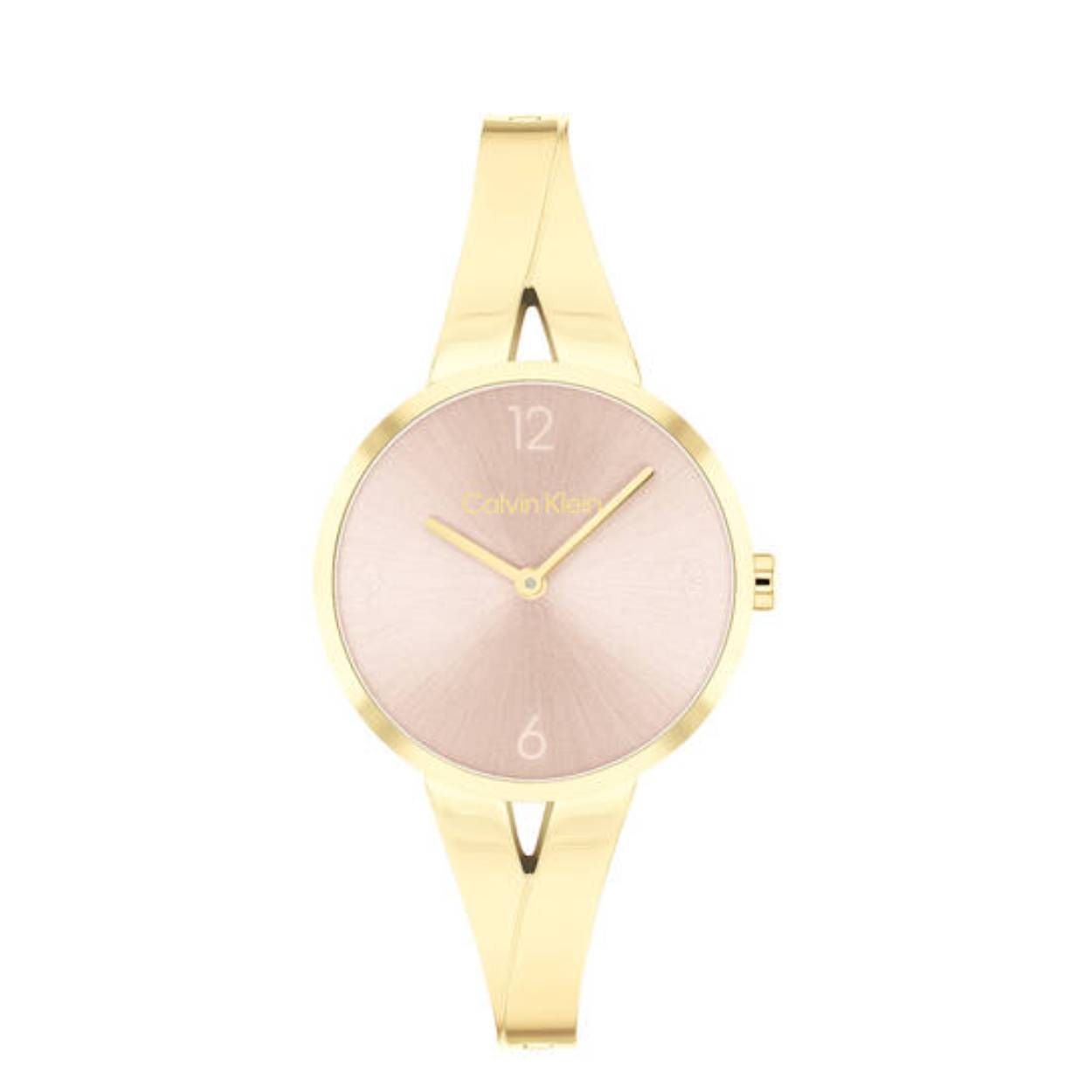 Calvin Klein CK25100027 Dames Staal Horloge 30mm 
Dit Calvin Klein dameshorloge met nr CK25100027 is een chique en minimalistisch ontwerp. De stijlvolle ronde stalen goudkleurige kast heeft een gladde bezel en een blush wijzerplaat met hele fijne uursaanduiding. Aan het horloge zit een speciaal gevormde spangband die aan de onderkant overloopt in schakels. Het sierlijke horloge heeft een mineraalglas, een doorsnee van 30mm en is 3ATM.

OVER CALVIN KLEIN
Calvin Klein is een wereldwijd lifestylemerk dat gewaagde, vooruitstrevende idealen en een verleidelijke, vaak minimalistische, esthetiek nastreeft. Calvin Klein werd groot in de jaren 70 door haar mode- en merkjeans collecties. In de jaren 80 lanceerde Calvin Klein haar spraakmakende ondergoed dat uitdrukkelijk van logo ’s voorzien was. Vanwege het grote succes is het merk ook succesvol uitgerold in Accessoires, Parfums, Home, Brillen, Golf, Horloges en Sieraden.
Sinds de oprichting in 1968 door Calvin Klein, heeft het merk haar reputatie opgebouwd als leider in de Amerikaanse mode, dankzij een cleane esthetiek en innovatieve ontwerpen. Calvin Klein wil haar publiek verleiden en inspireren door middel van provocerende beelden en opvallende ontwerpen die prikkelen. 

SPECIFICATIES:
- Mineraalglas
- Goudkleurige stalen kast
- Blush wijzerplaat 
- Goudkleurige spang en schakelband
- Ronde kastvorm, Ø 30mm
- 3ATM