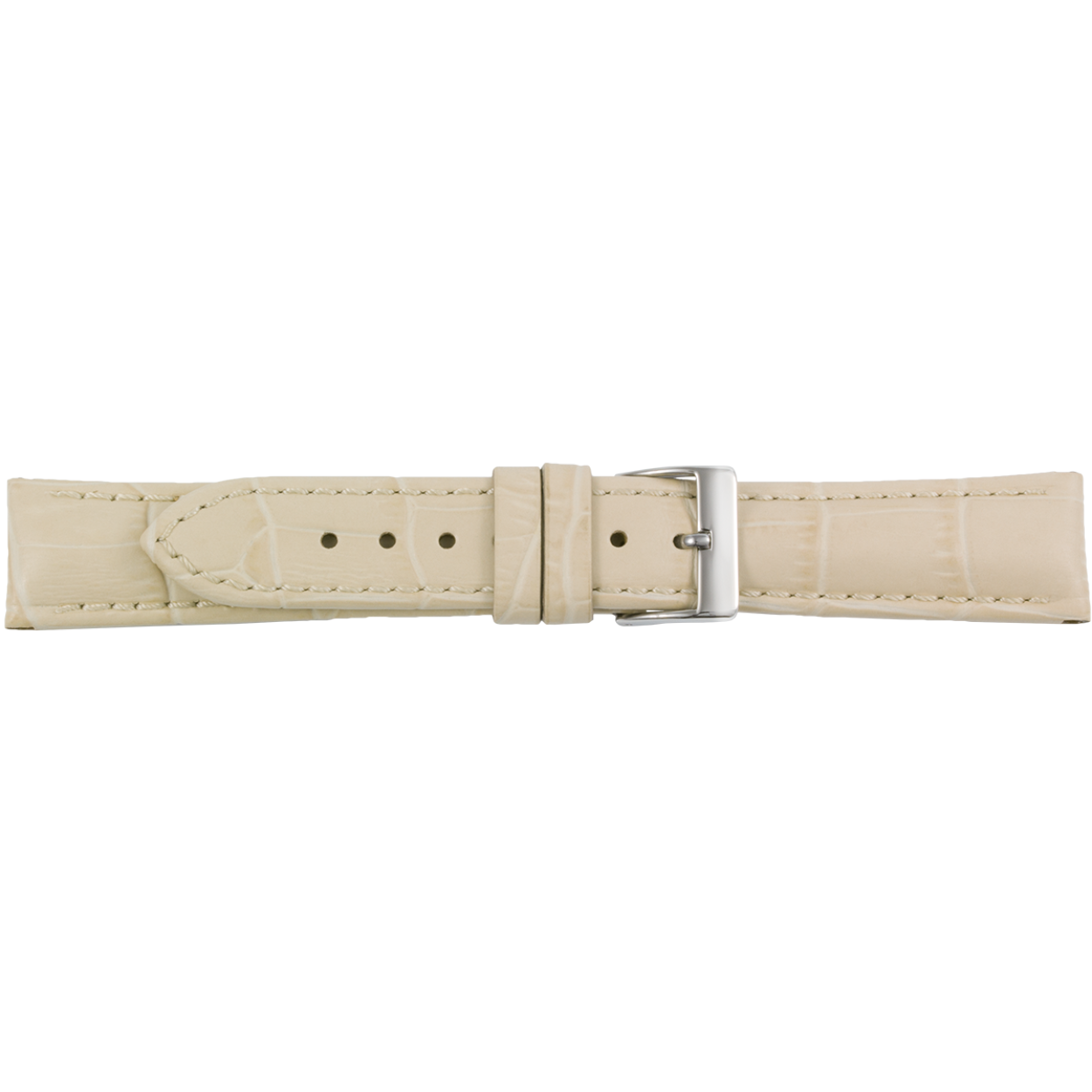 Horlogeband leder 280 krokoprint crème 24mm