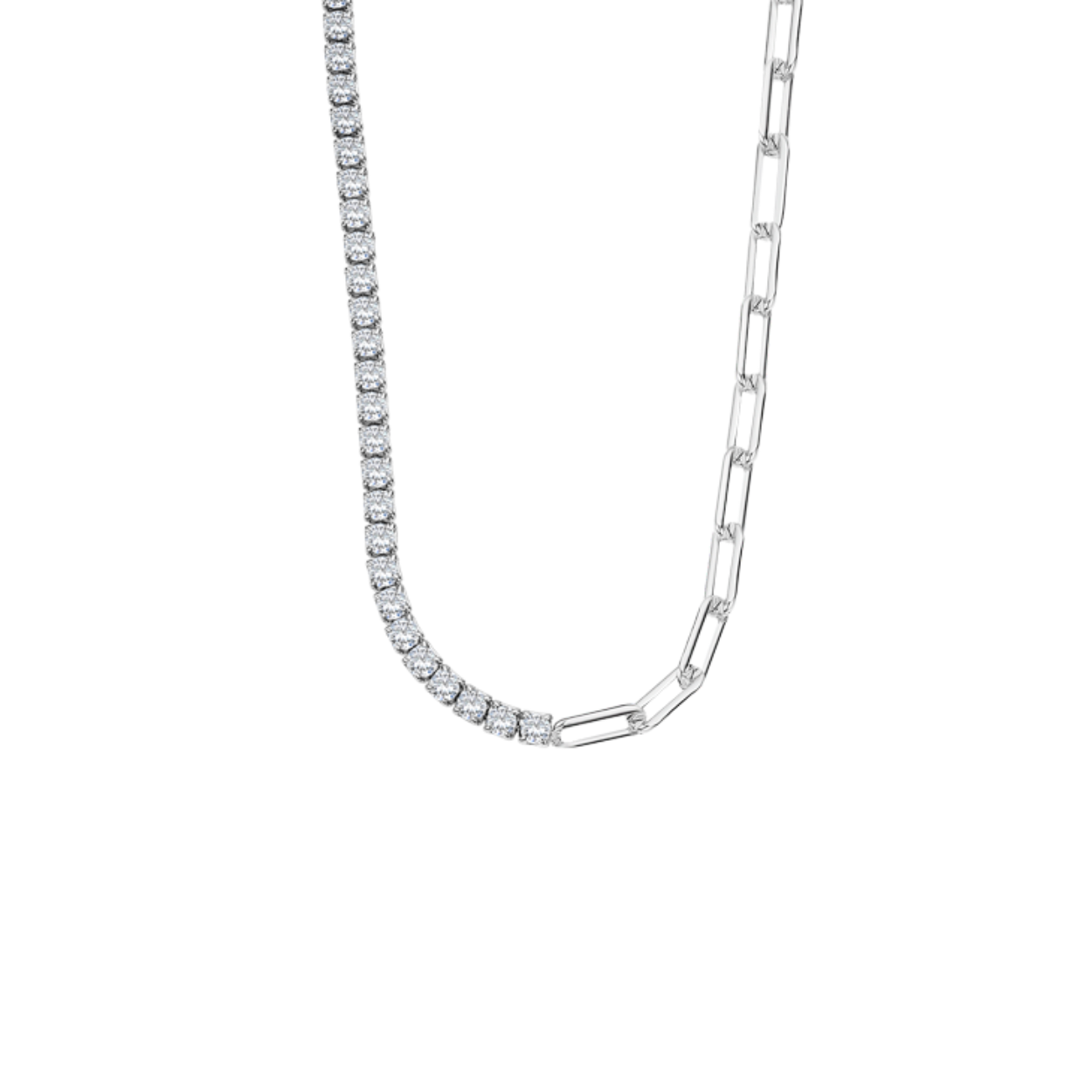 Ketting in zilver met zirconium