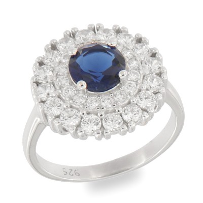 ring rozet groot blauw