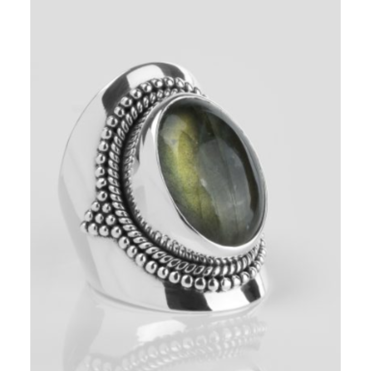 zilver ring met Labradoriet