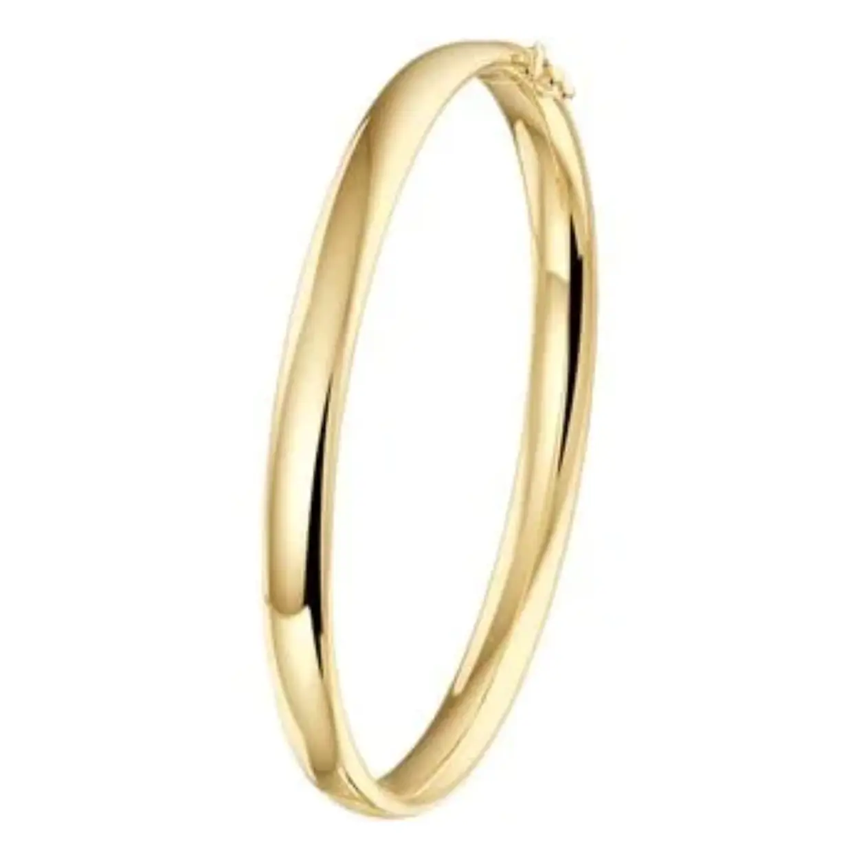 Gouden massieve bangle met zilveren kern