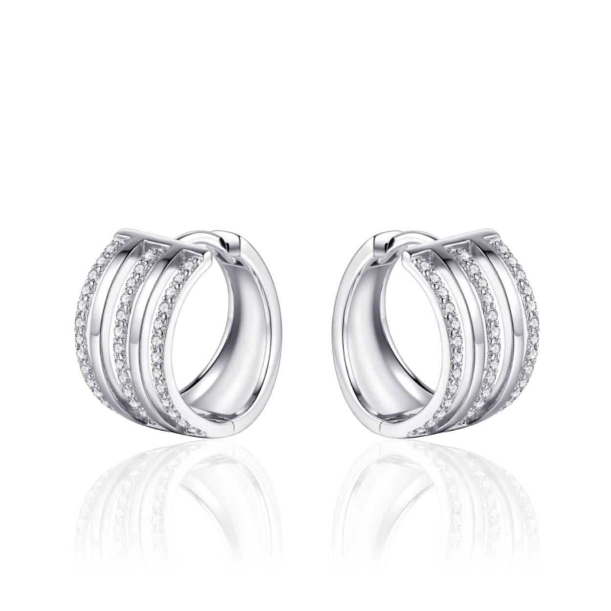 Zilveren Klapoorring zirkonia KC365