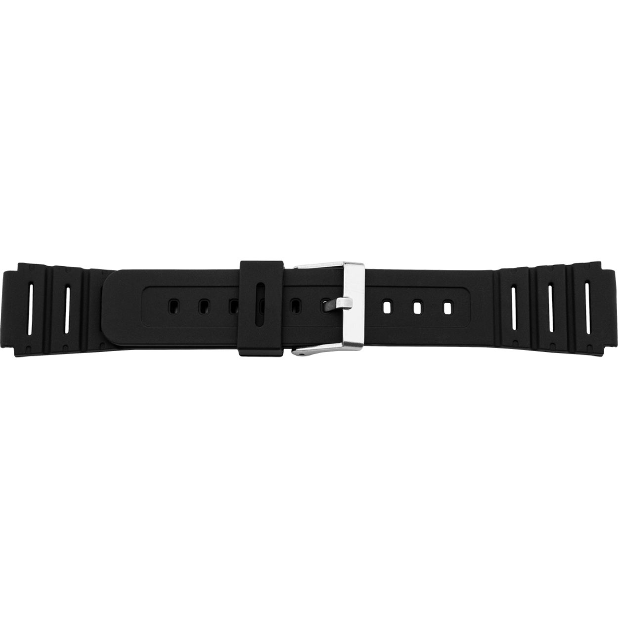 Horlogeband kunststof zwart PU 18mm