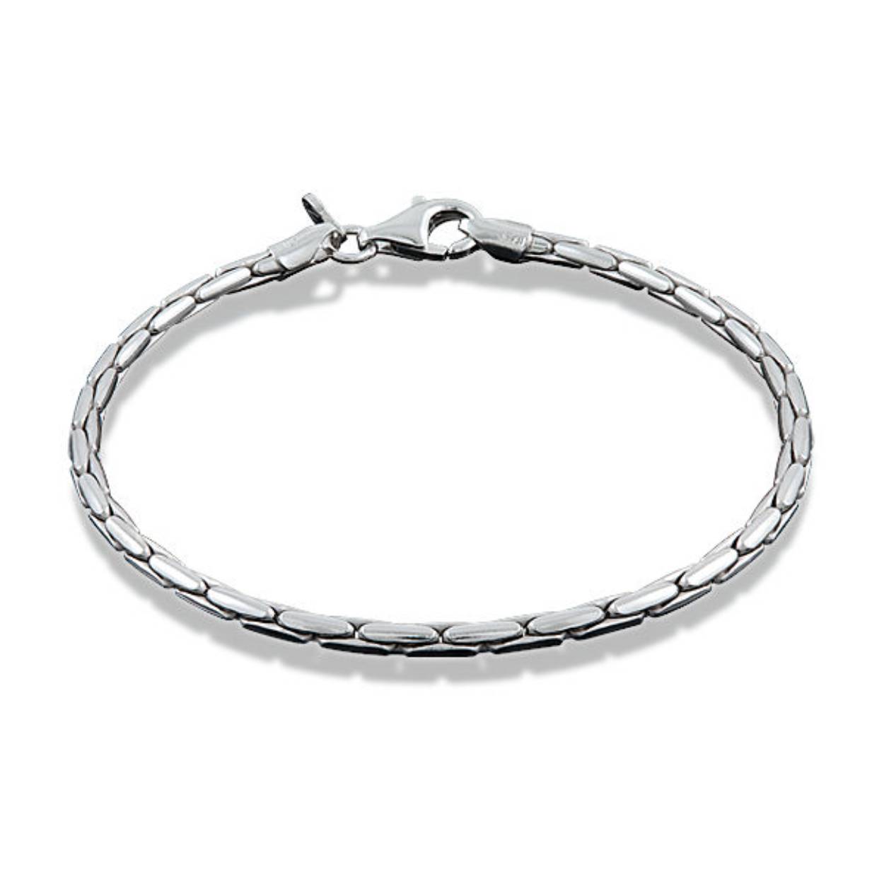 - Sterling zilver 925
- Alle schakels en sloten gesoldeerd
- Geheel voorzien van een rhodiumlaag