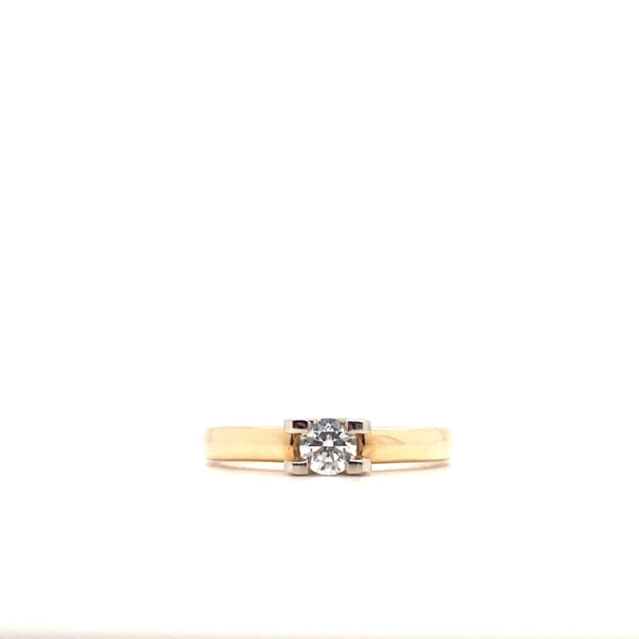 Gouden solitair ring met 0.25ct briljant F/VVS GIA certificaat SCHV-SR2025CTF/VVS GIA CERTIFICAAT
