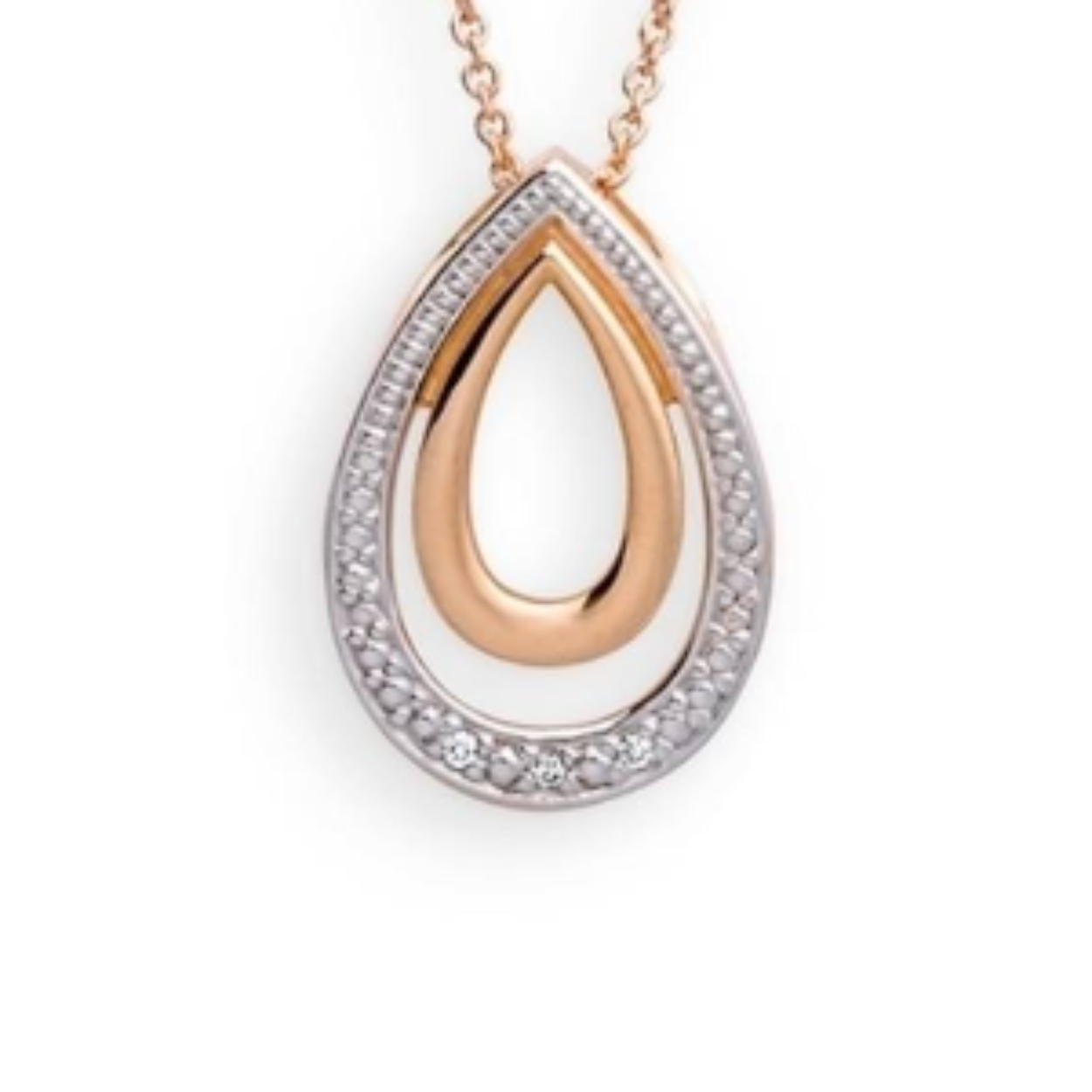 bicolor hanger met diamant 0,015 crt