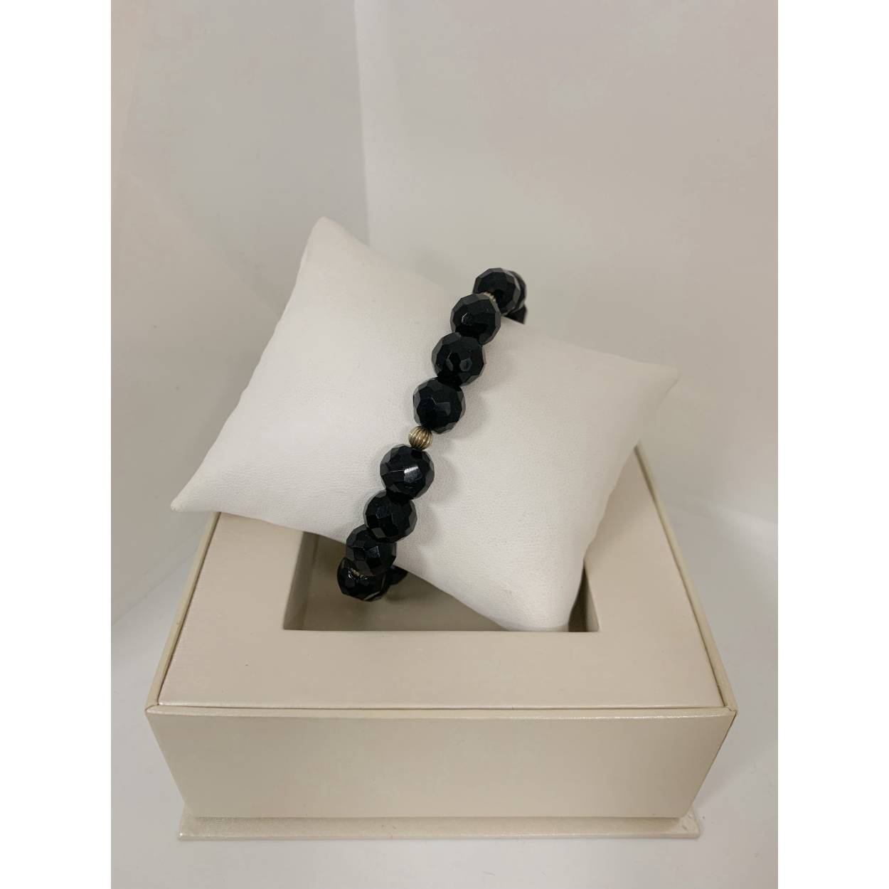 VINTAGE onyx armband met magnetische  zilveren sluiting