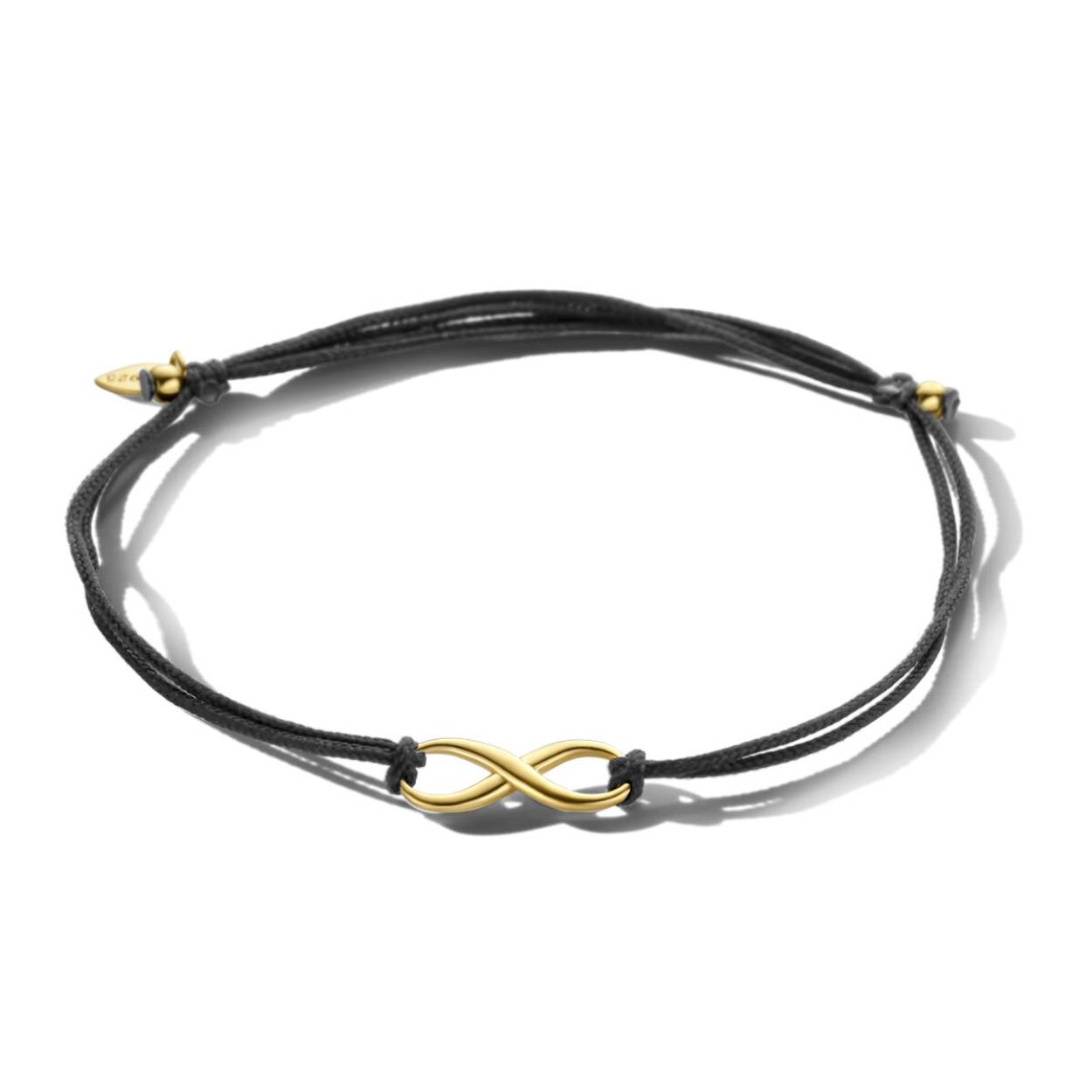 goud op zilveren armband met satijn