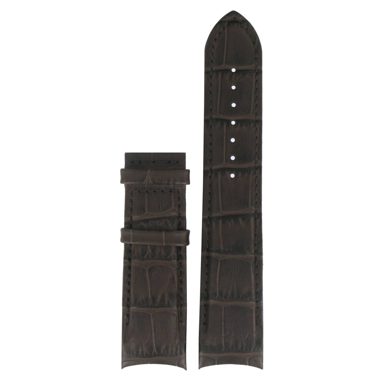 BROWN LEATHER STRAP 22MM, W/O BUCKLE, XL