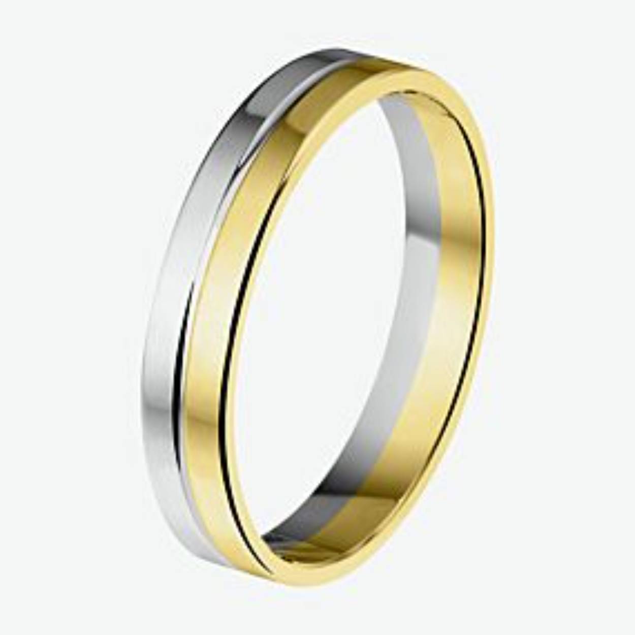 Amorio gouden vriendschapsring bicolour vlak 4mm mt17 KA4203793
