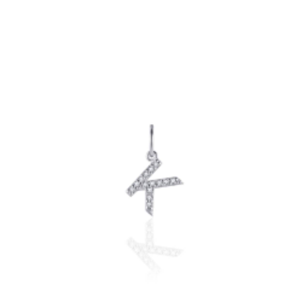 letter K | zilver | zirkonia's
