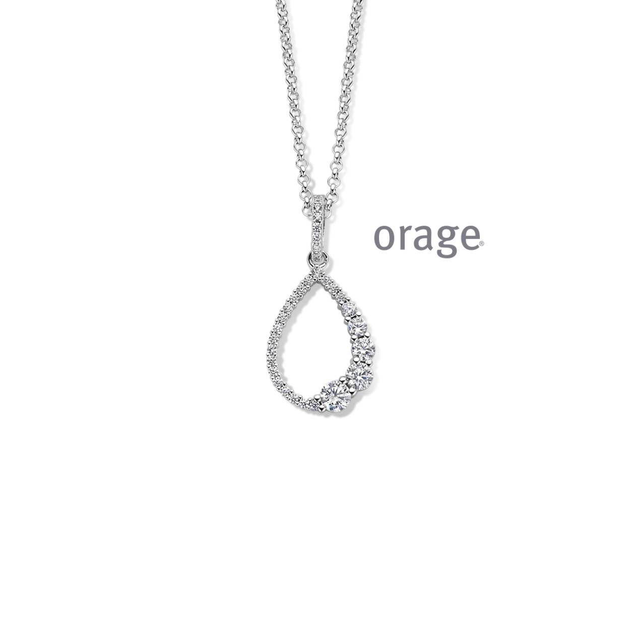 Orage Collier Zilver zirconia