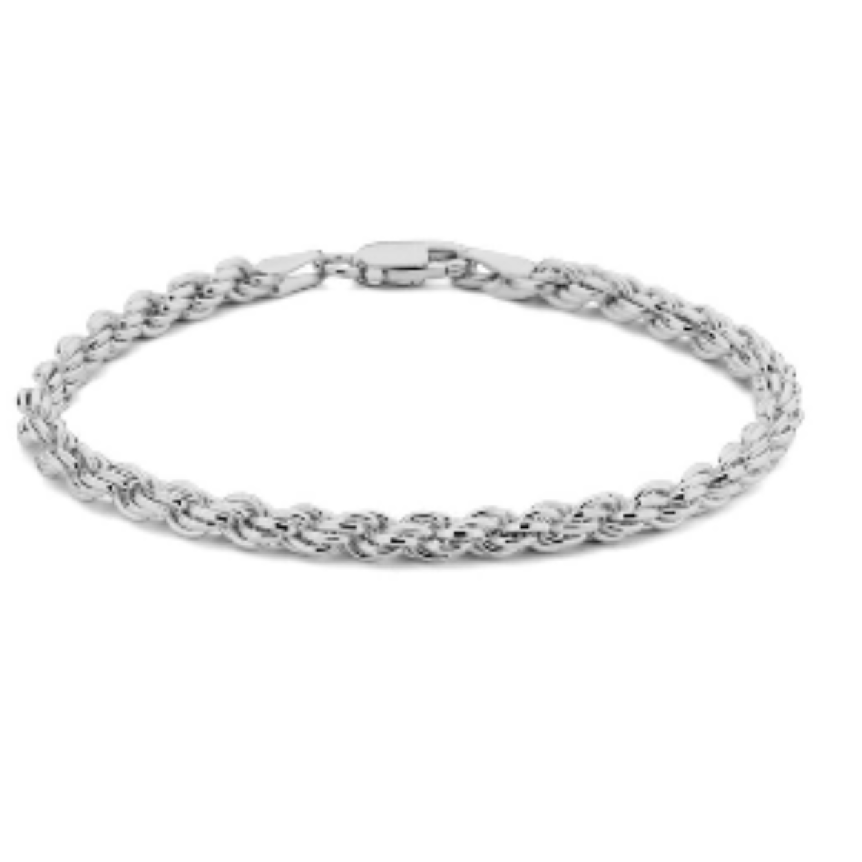Gerhodineerd 925 zilveren koord armband. De armband heeft een draaglengte van 18cm en is uitgevoerd met een karabijnsluiting.