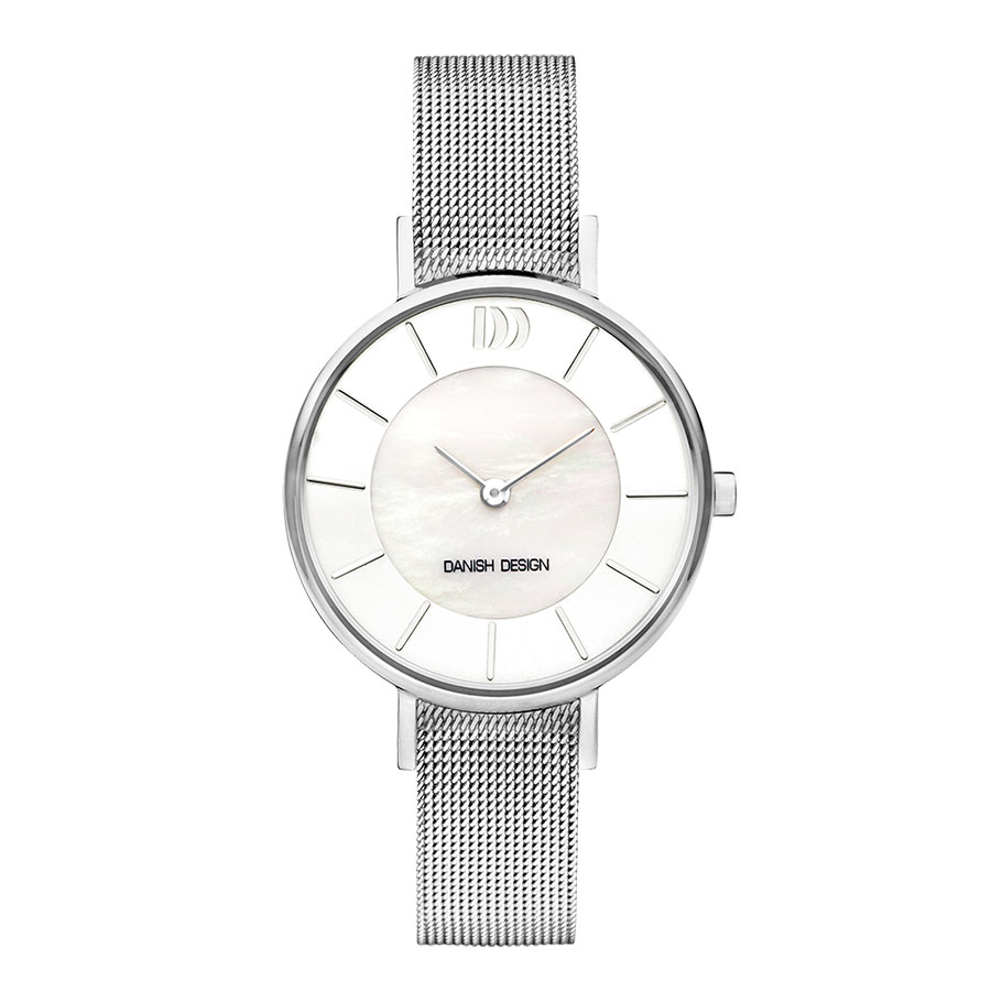 Danish Design horloge met stalen band, Romo staal/parelmoer