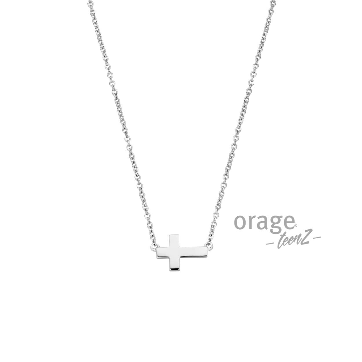 Orage Teenz collier zilver met kruisje