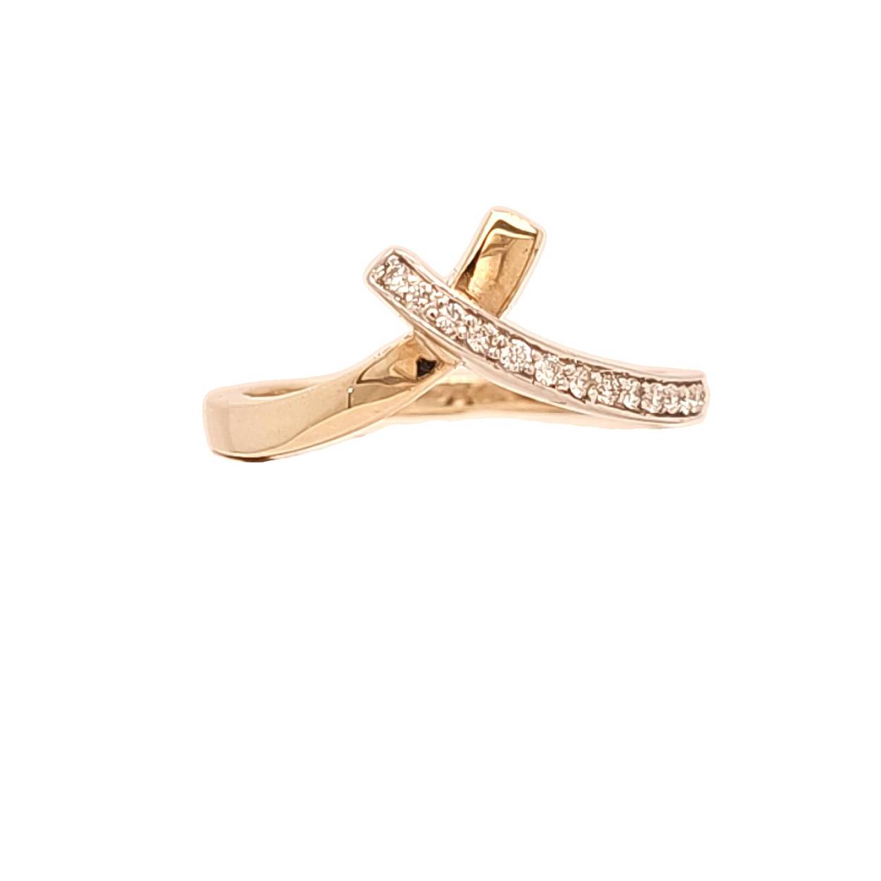 geelgouden ring met diamant 0,14