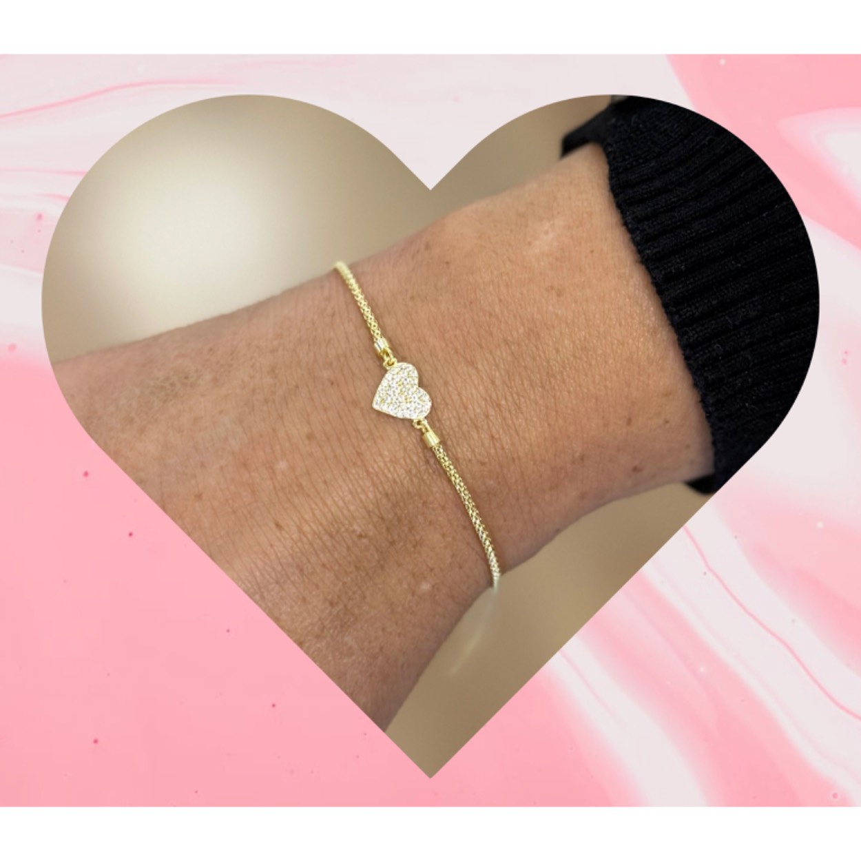 My iMenso ODM "Diabomba Heart with CZ" brac (925/1Micron,
gold-plated) 17+3cm