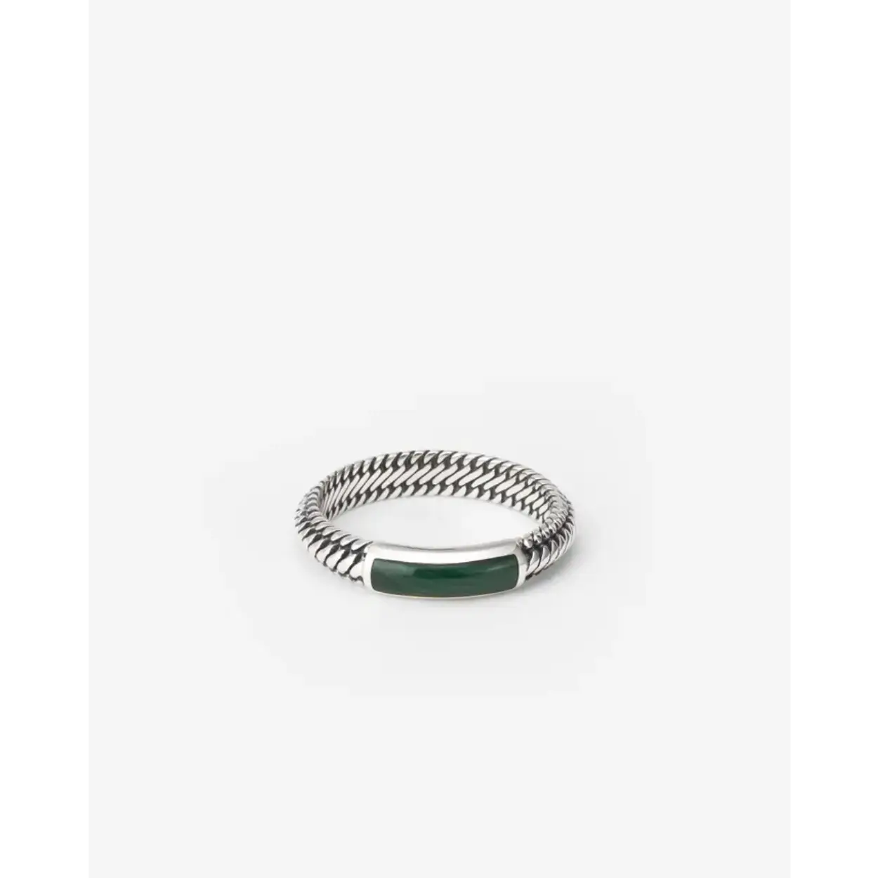 613MA 17 - Ben Mini Gemstone Ring Zilver Malachite