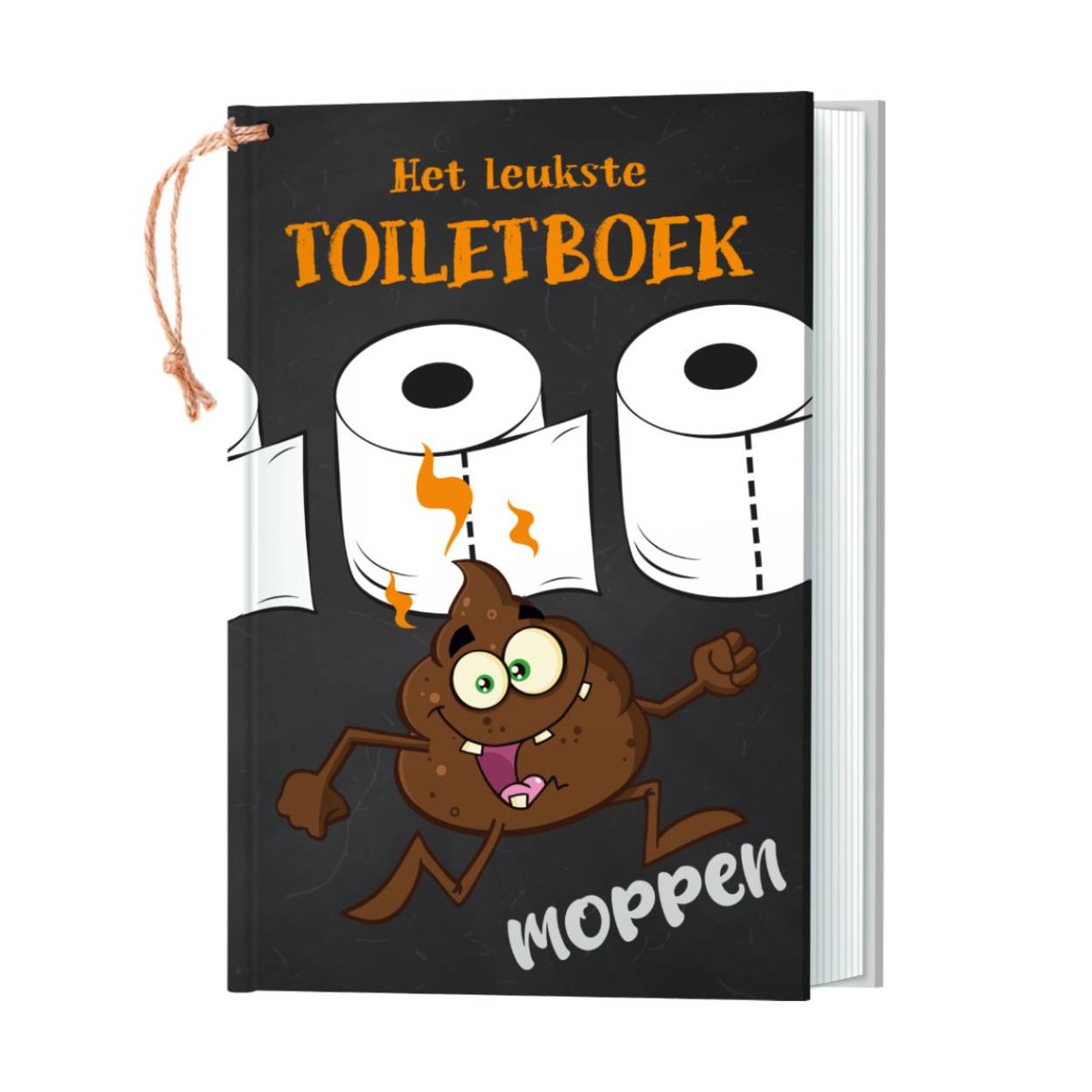 Lachen, gieren, brullen! Ga er maar eens goed voor zitten met dit toiletboek vol moppen. Met handig ophangtouwtje.