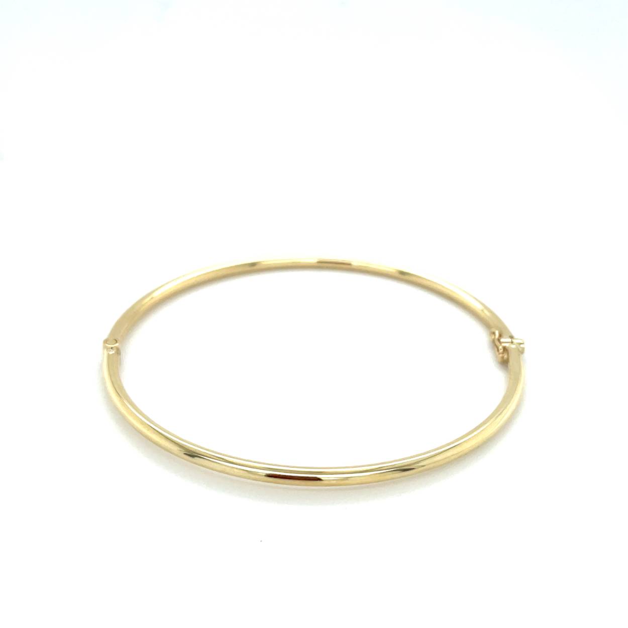 Bangle geelgoud met zilveren kern. Binnemaat 61mm.