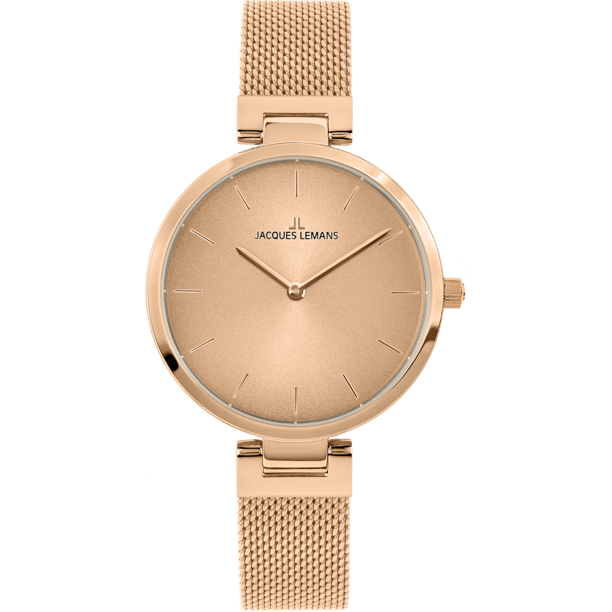 Dit dameshorloge is van het merk JACQUES LEMANS. Het is een horloge met een band gemaakt van Milanees. De diameter van de kast is 34mm.