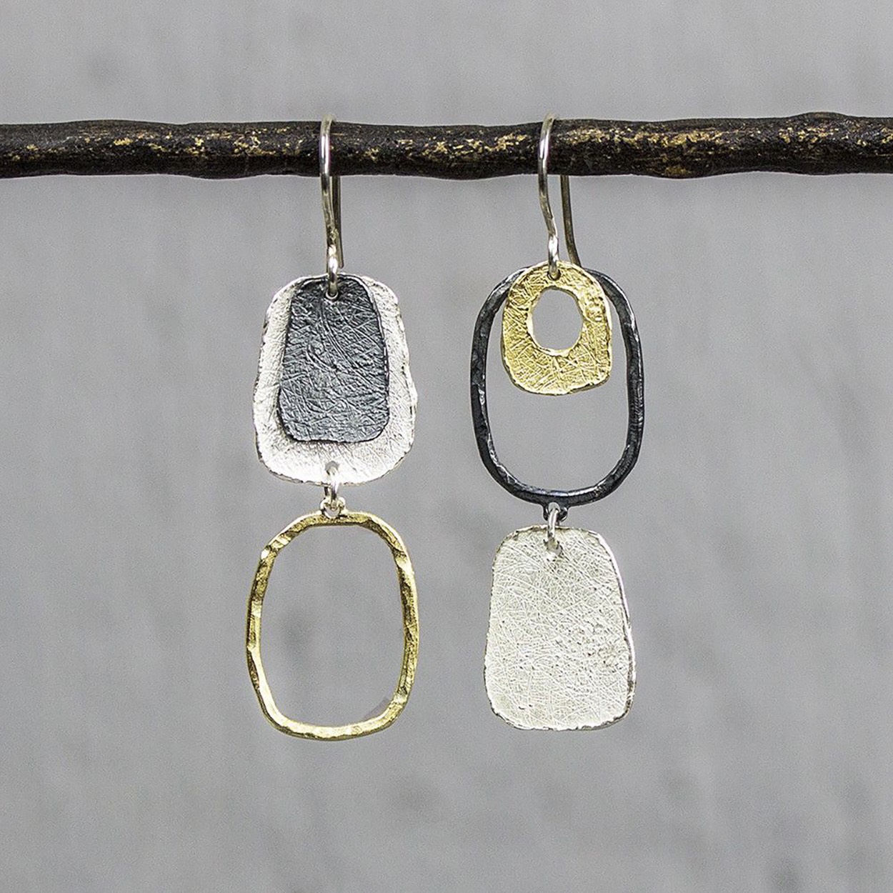 Jeh Jewels oorhangers zilver/ verguld