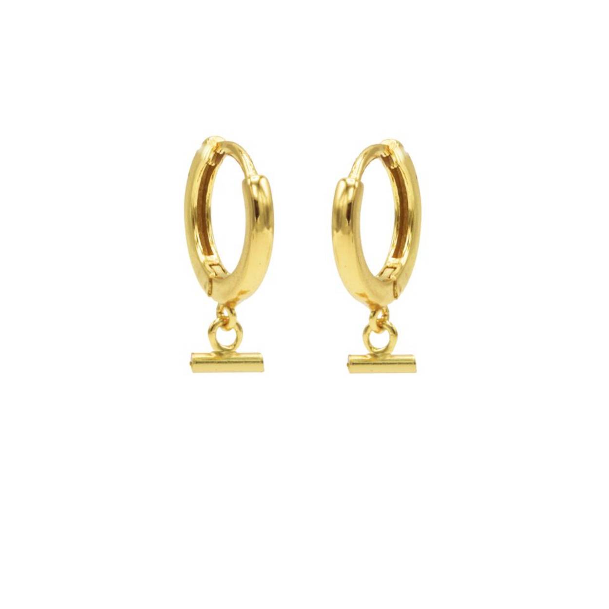 Hinged Hoops Symbols Horizontal Tube Goldplated