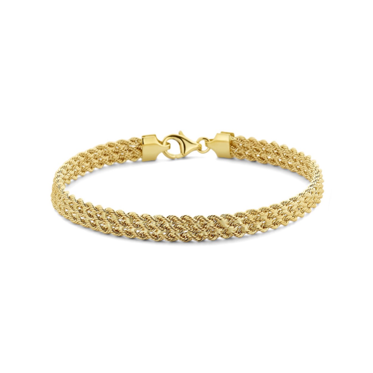 geelgouden armband koord 3 rij-ig
