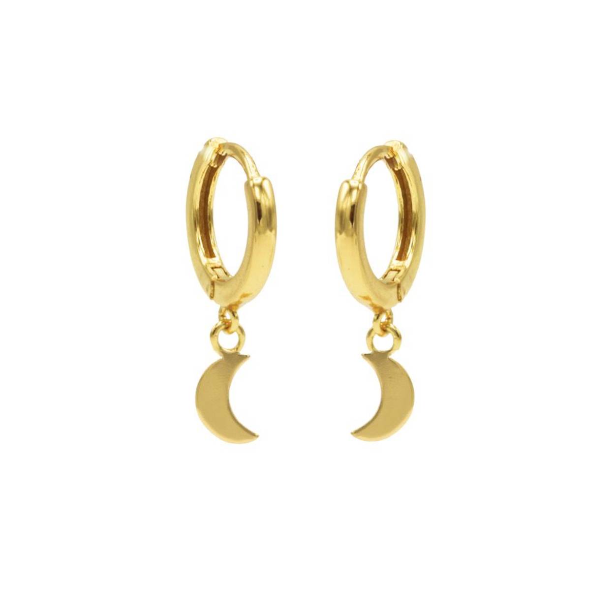 Hinged Hoops Moon GOLD PLATED
