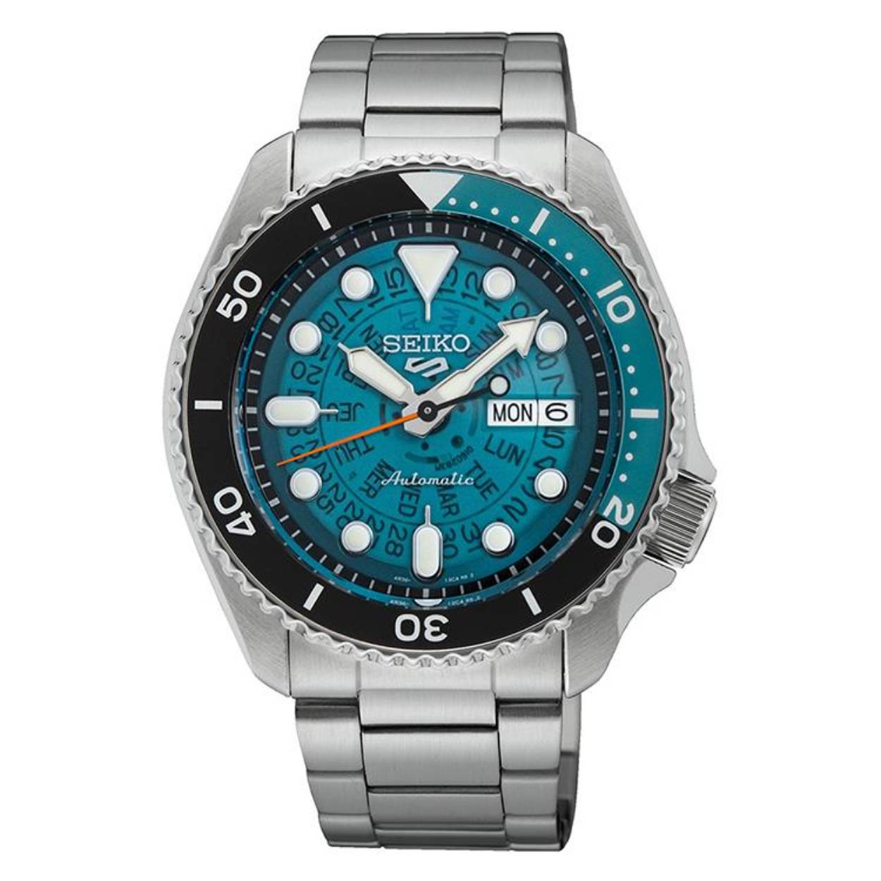 Het 4R36 Seiko kaliber met dag/datumweergave is een mechanisch kaliber. Het horloge laadt zich tijdens het dragen automatisch op door het omzetten van de arm- en polsbewegingen van de drager in energie. Beweging van het horloge zorgt ervoor dat de hoofdveer van het horloge wordt opgewonden. Deze veer is de energiebron. Handopwinding is ook mogelijk. Wanneer het horloge volledig is opgeladen heeft het een energiereserve van ca. 41 uur. Het tikgetal van deze automaat is 21.600 per uur en het horloge heeft 24 jewels. Het 4R kaliber wordt volledig in-house vervaardigd.

