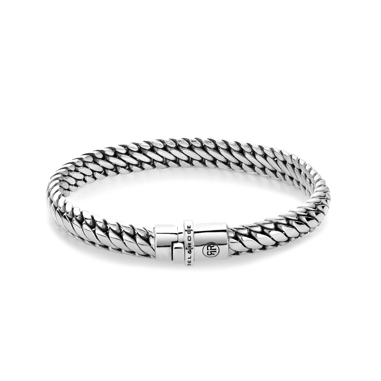 Deze armband is van het merk Rebel & Rose. Het is een herensieraad. De armband is zilver van kleur.