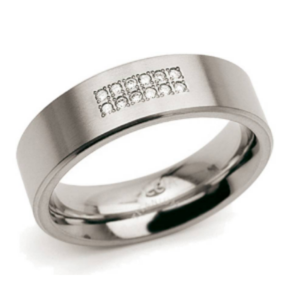 Boccia titanium ring met diamant