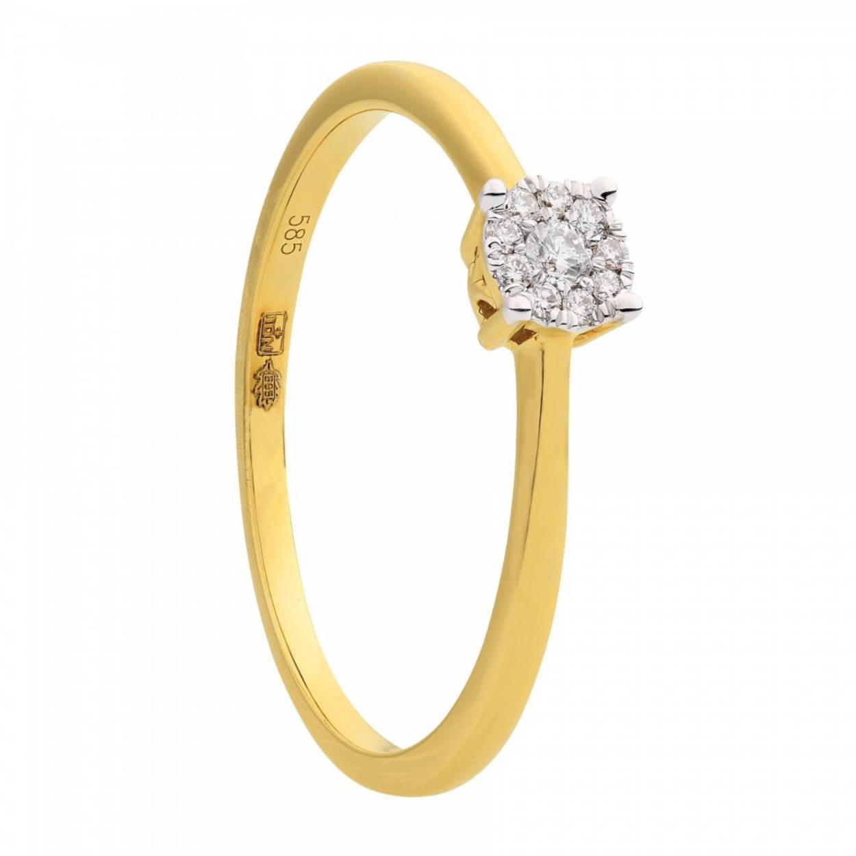 Eclat Gouden Ring met 0.12ct diamant TW-SI maat 55