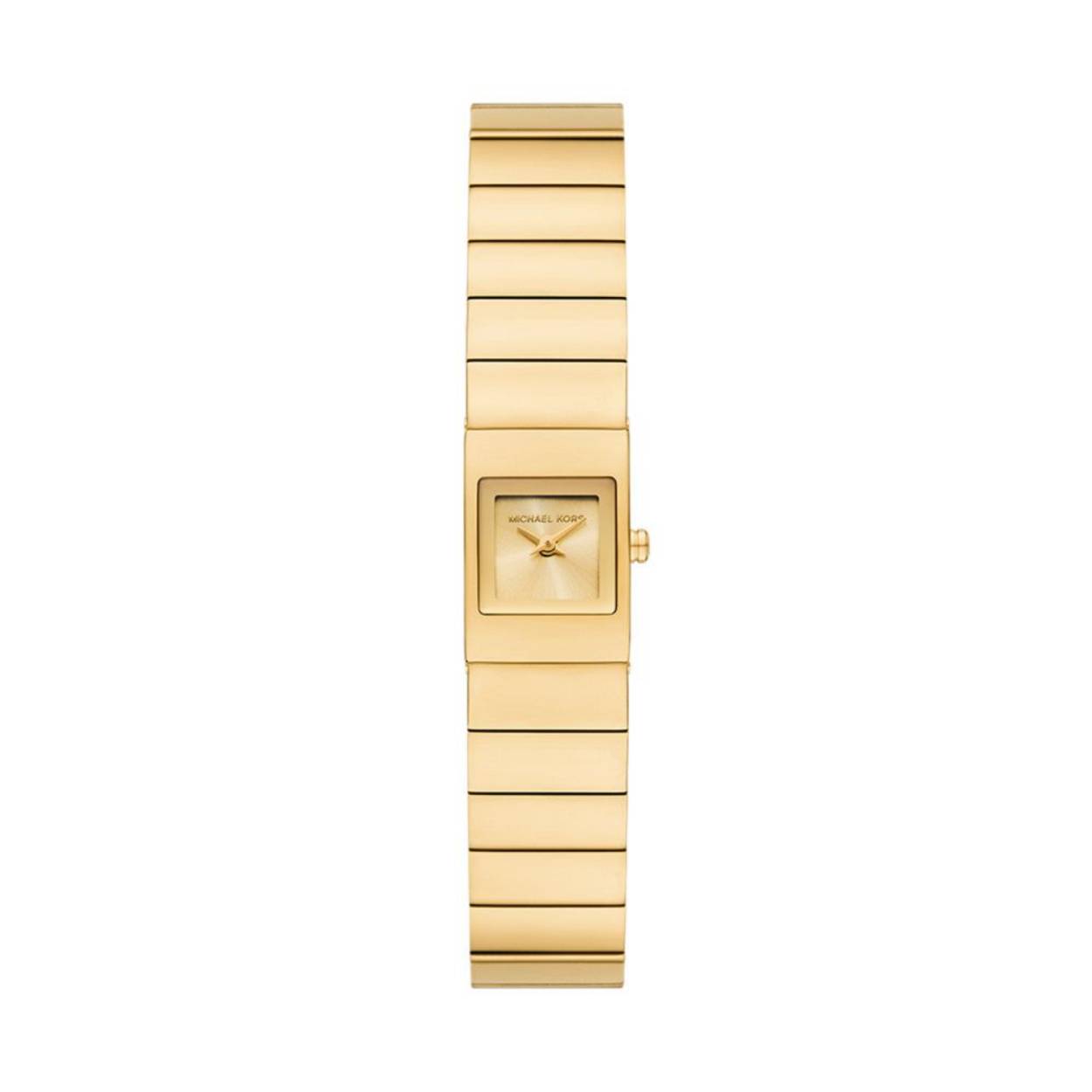 Het horloge beschikt over een quartz uurwerk. Deze prachtige wijzerplaat is goud en is afgedekt met kwalitatief mineraalglas. De horlogekast is gemaakt van rvs en heeft een diameter van 14 mm. De kleur van deze horlogeband is goud en heeft een breedte van 14 mm. De horlogeband is gemaakt van rvs . Met dit prachtige horloge ben je elke dag op de hoogte van de juiste tijd!
