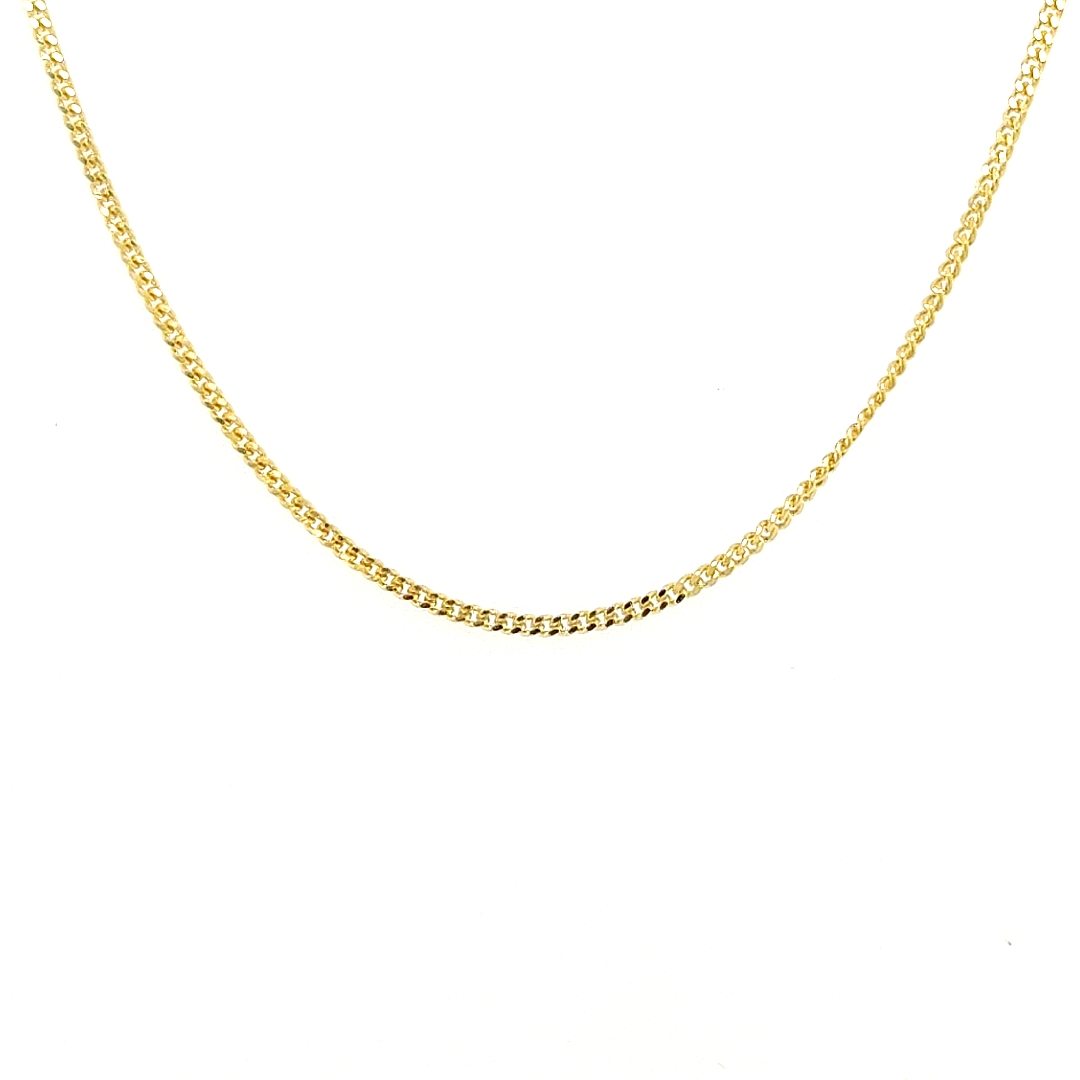 Geelgouden collier Gourmetschakel 60cm & 1mm breed