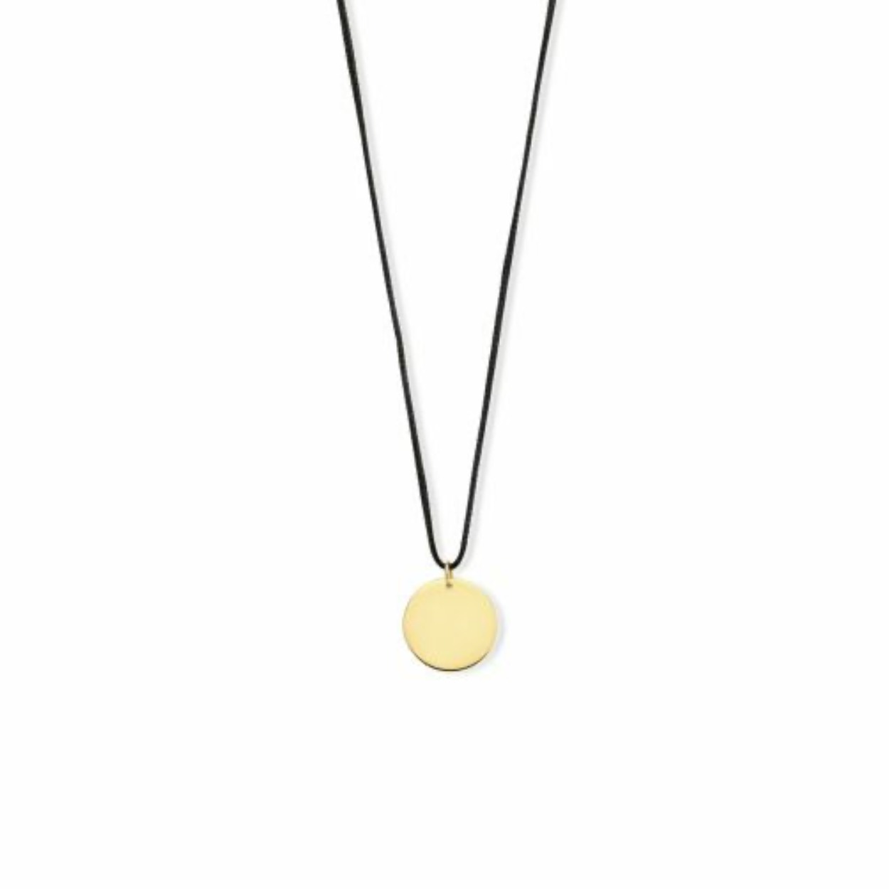 collier leer met gouden hanger
