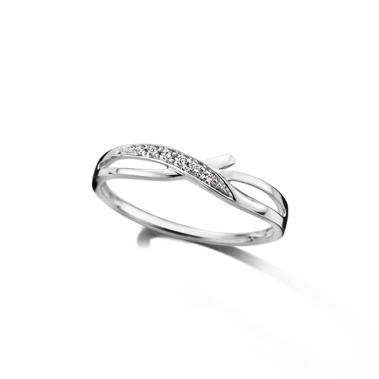Ring 18kt wg/brilj 0.08ct