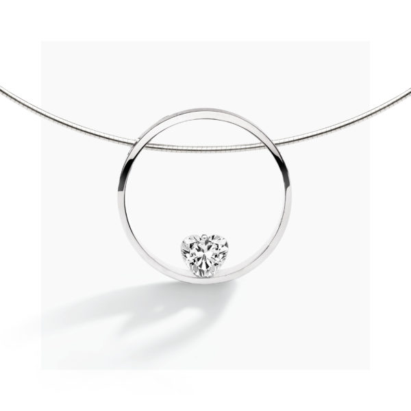 Zilveren collier + hanger 45cm