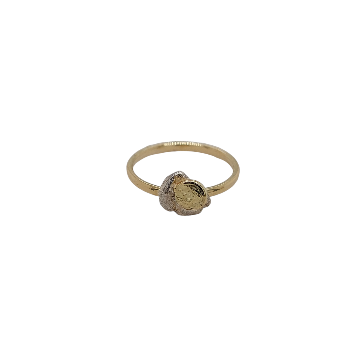 14kt ring met goud en zilver Nugget 8