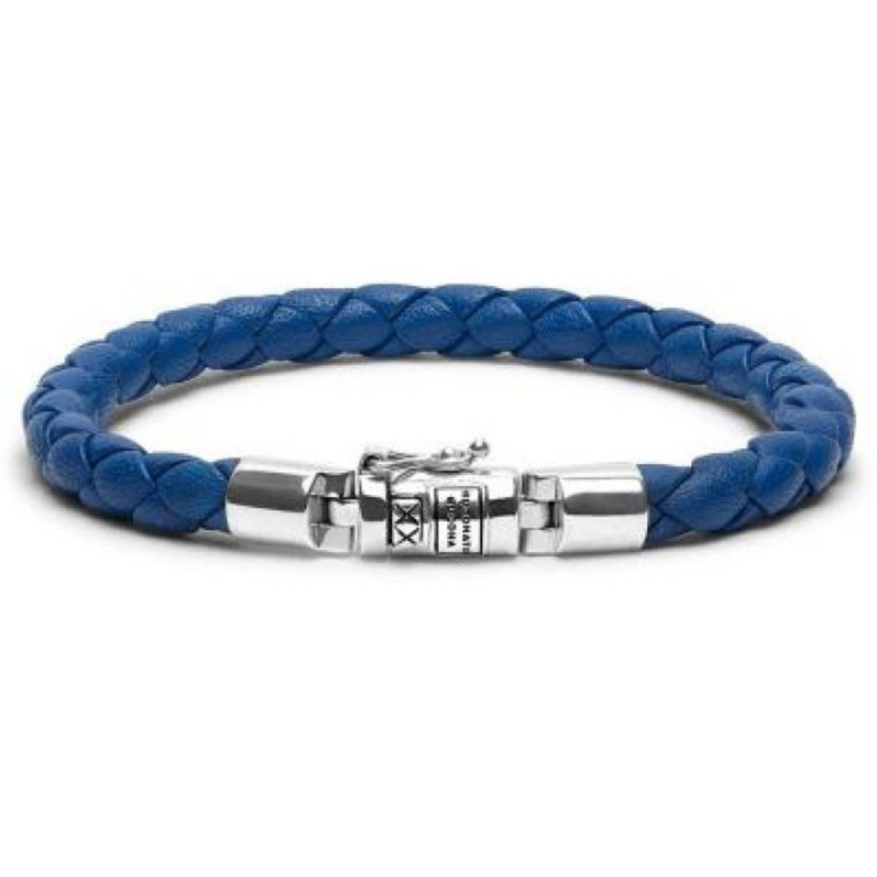Buddha to Buddha armband Blauw Leder Zilveren sluiting J545RE-E
