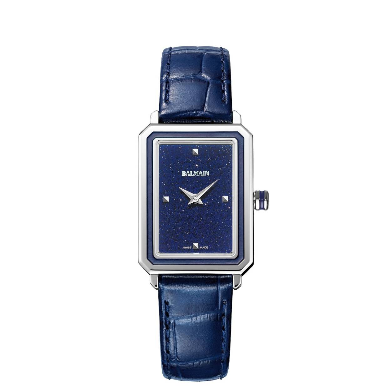 Balmain Eirini Aventurine rechthoekig horloge met exclusief couture design

Prachtige wijzerplaat in glinsterende blauwe aventurijn