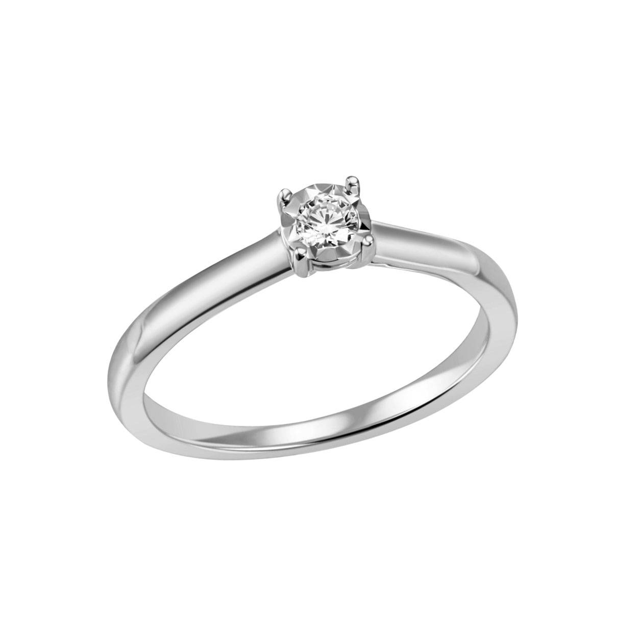Solitairring witgoud 0.10ct