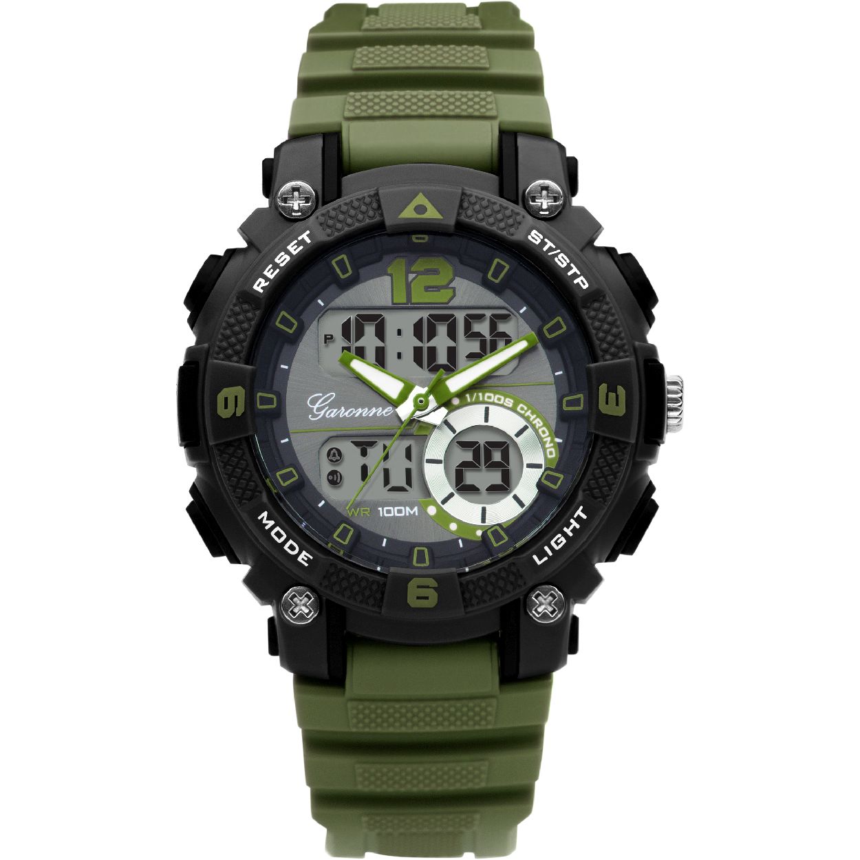 Garonne kinderhorloge, ana/digi groen