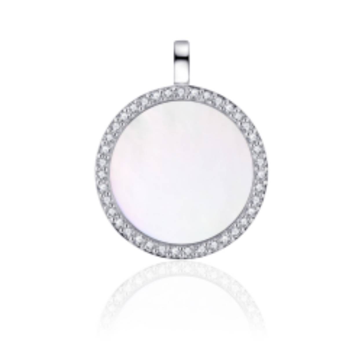 hanger rond parelmoer met zirconia's