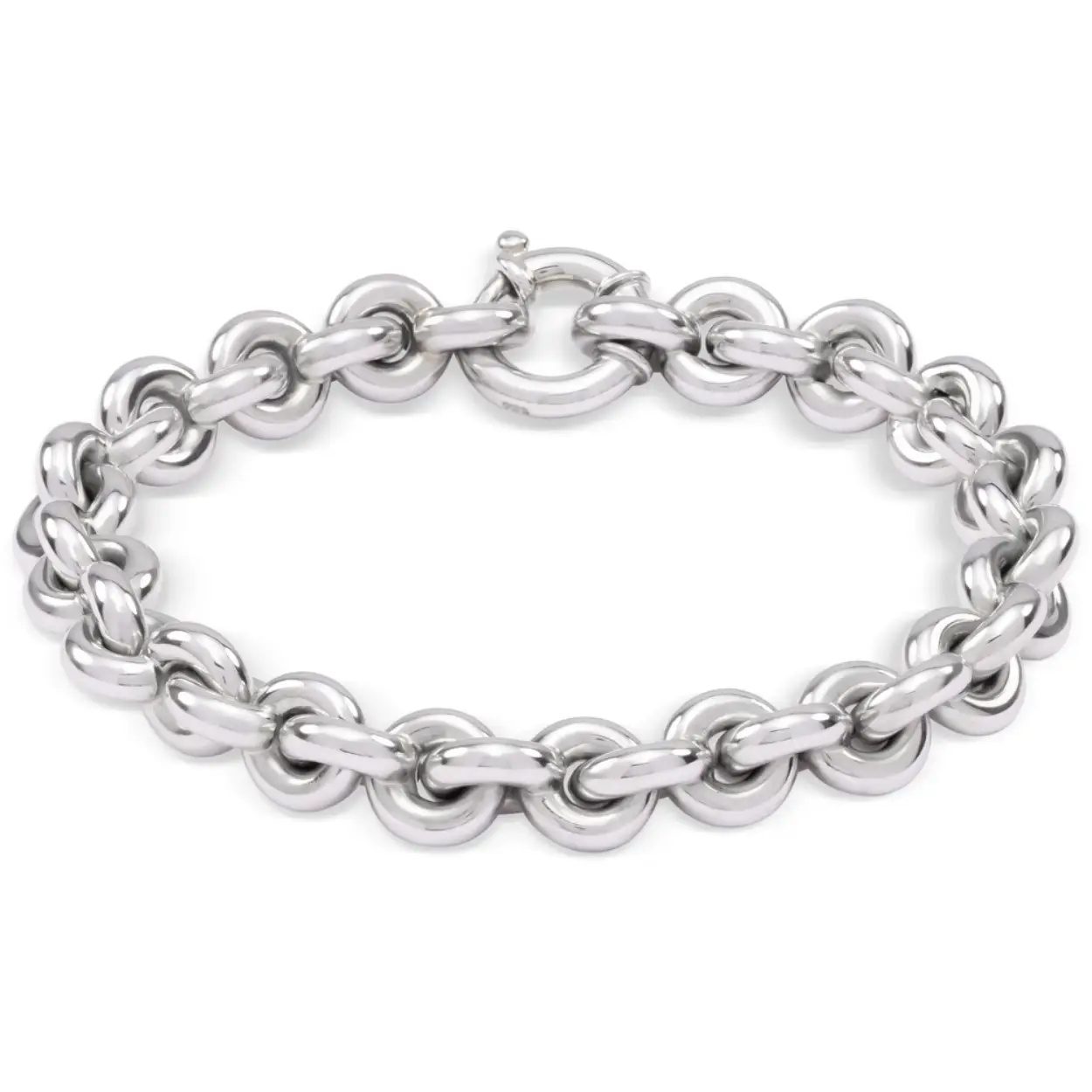 zilveren Monzario armband, bolle rondjes 19cm