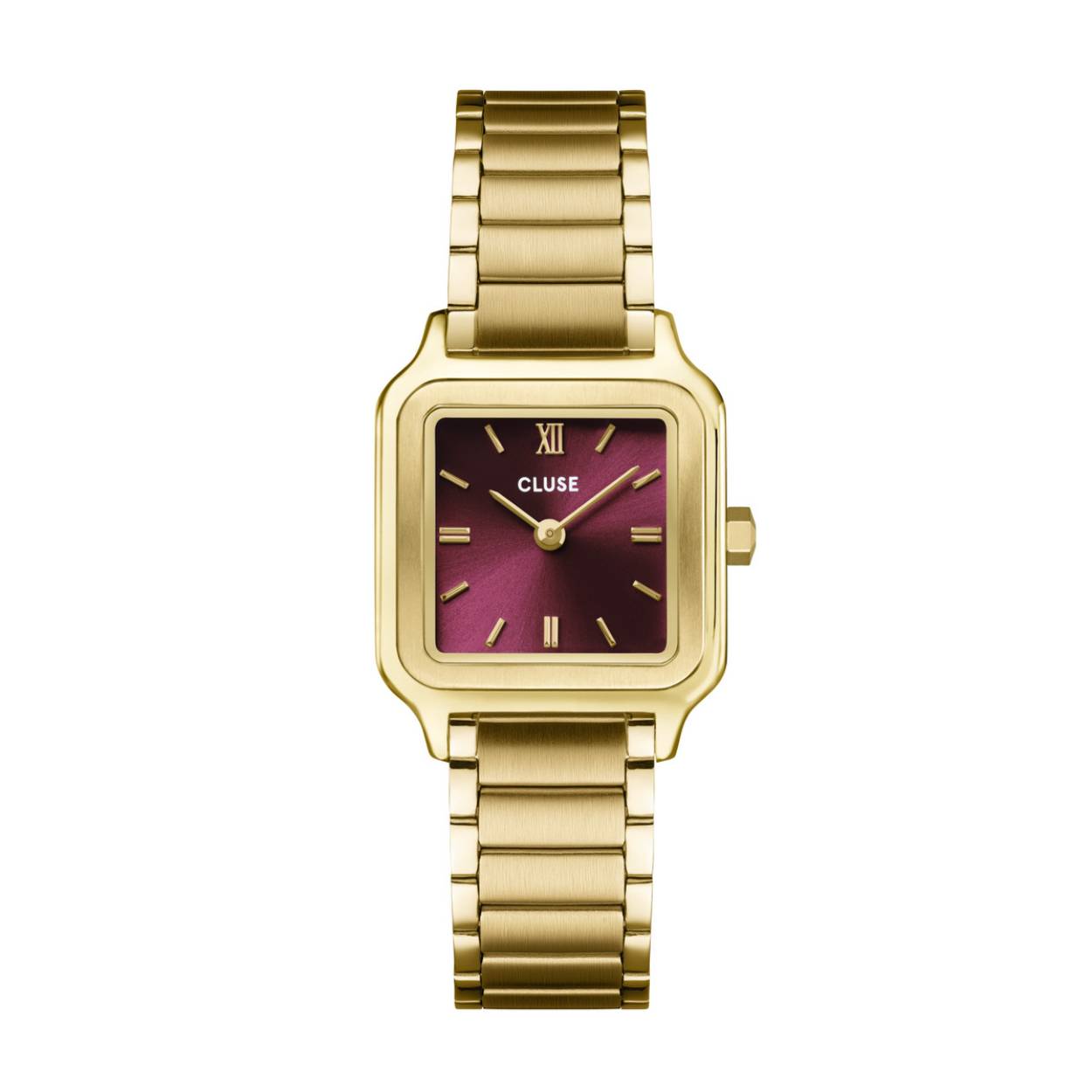 Gracieuse Petite Watch Steel, Dark Cherry, Gold Colour
