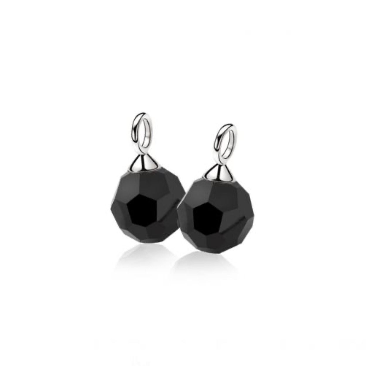 zins zilveren oorbedels zwarte bead