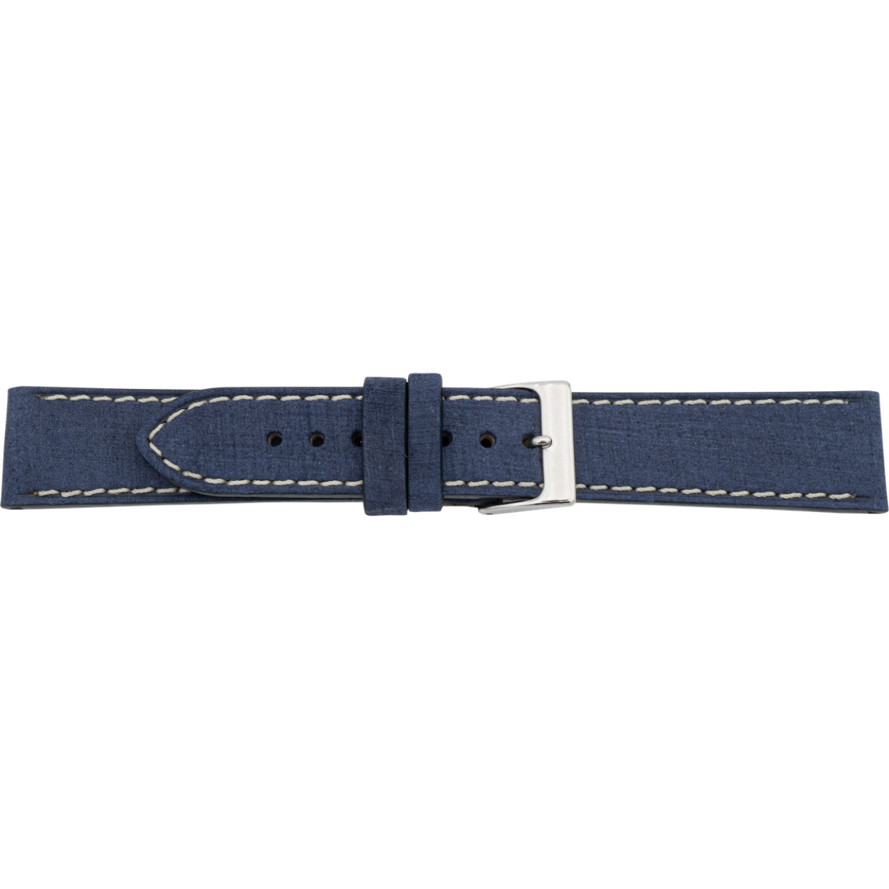 Horlogeband donkerblauw leer